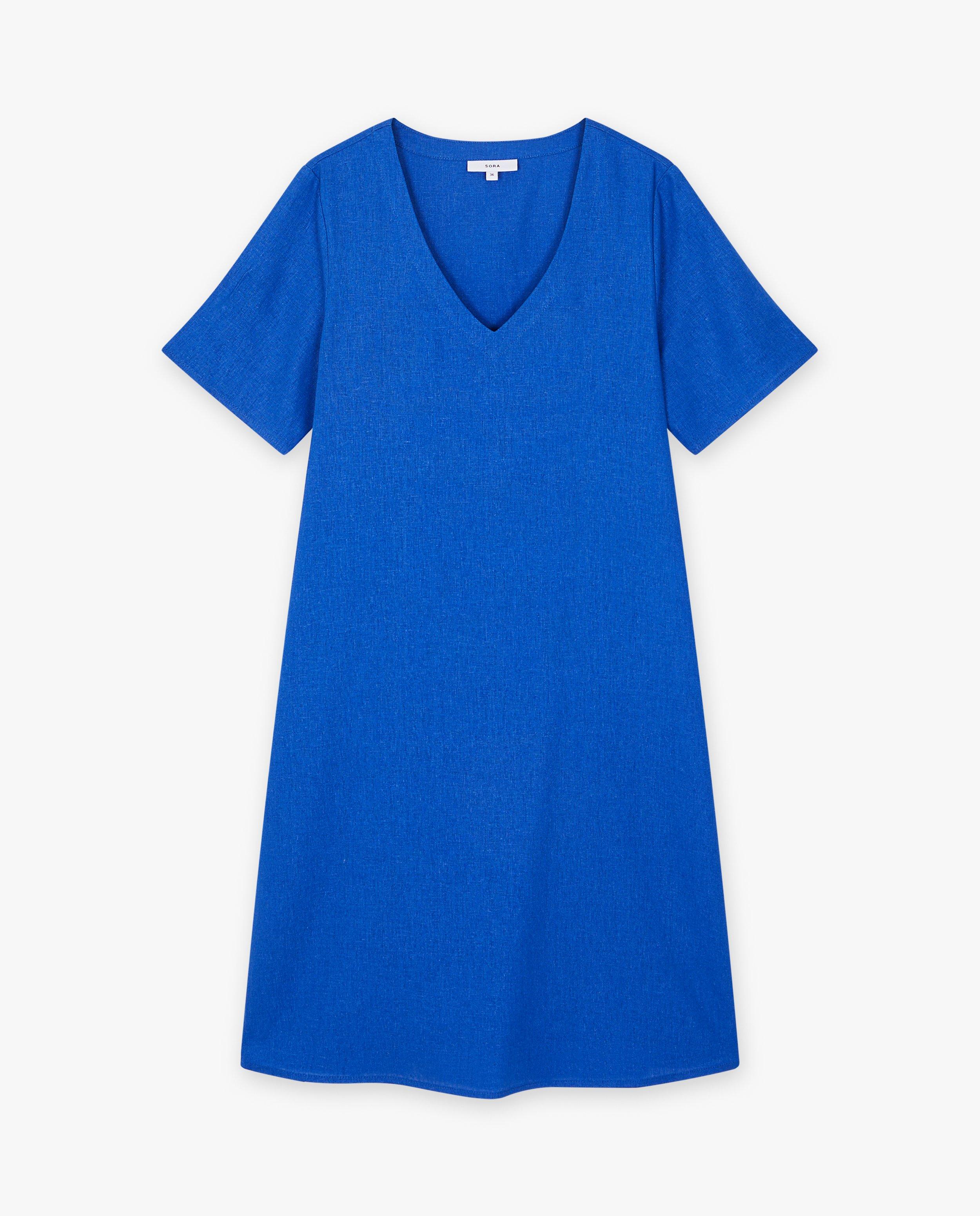 Sora Blue lenkeverék ruha kék