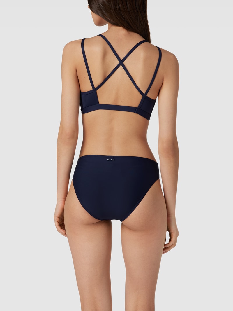 Bikini-Oberteil mit gekreuzten Spaghettiträgern in marineblau