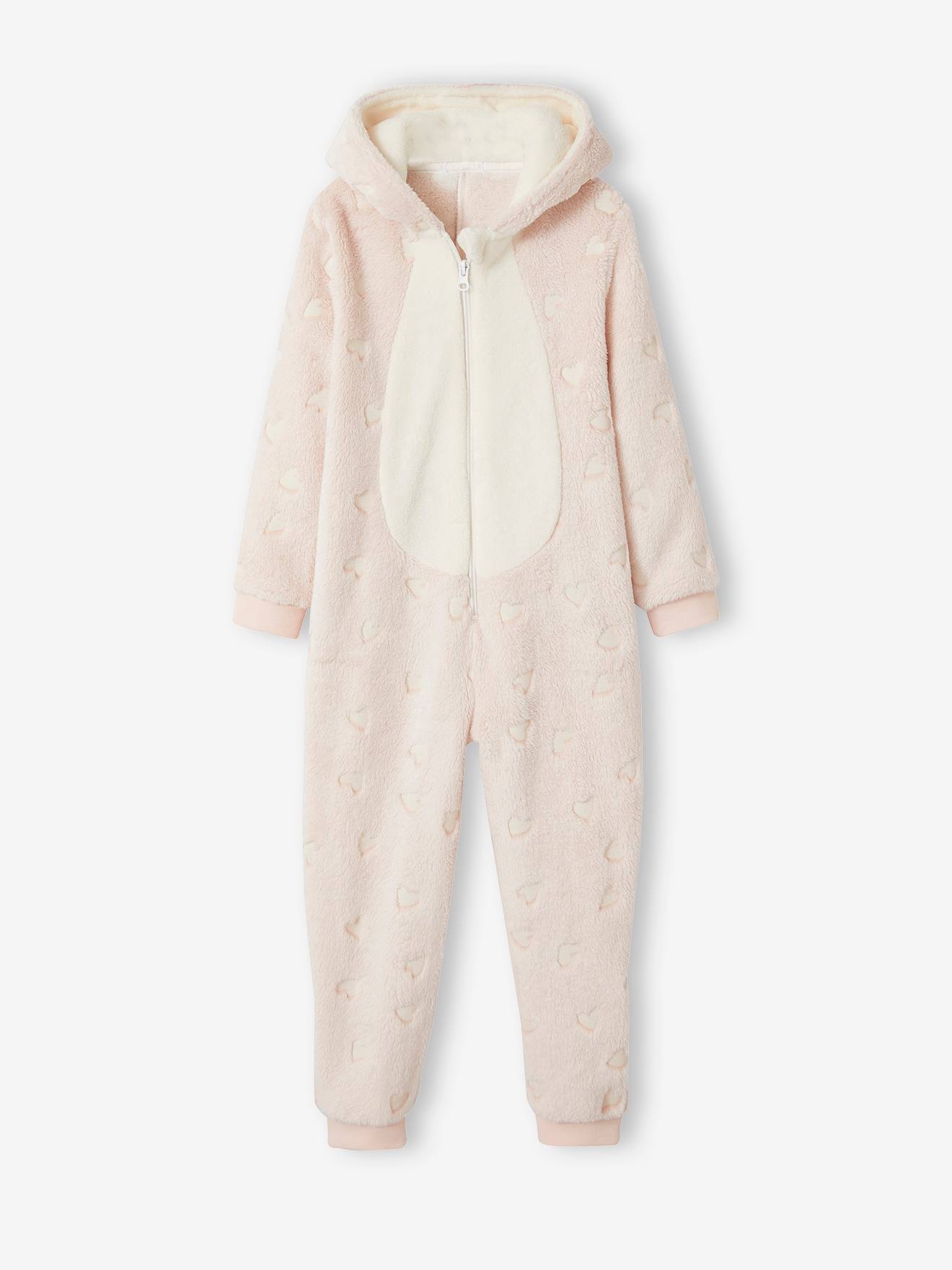 Combi-pyjama ourson phosphorescent fille rose