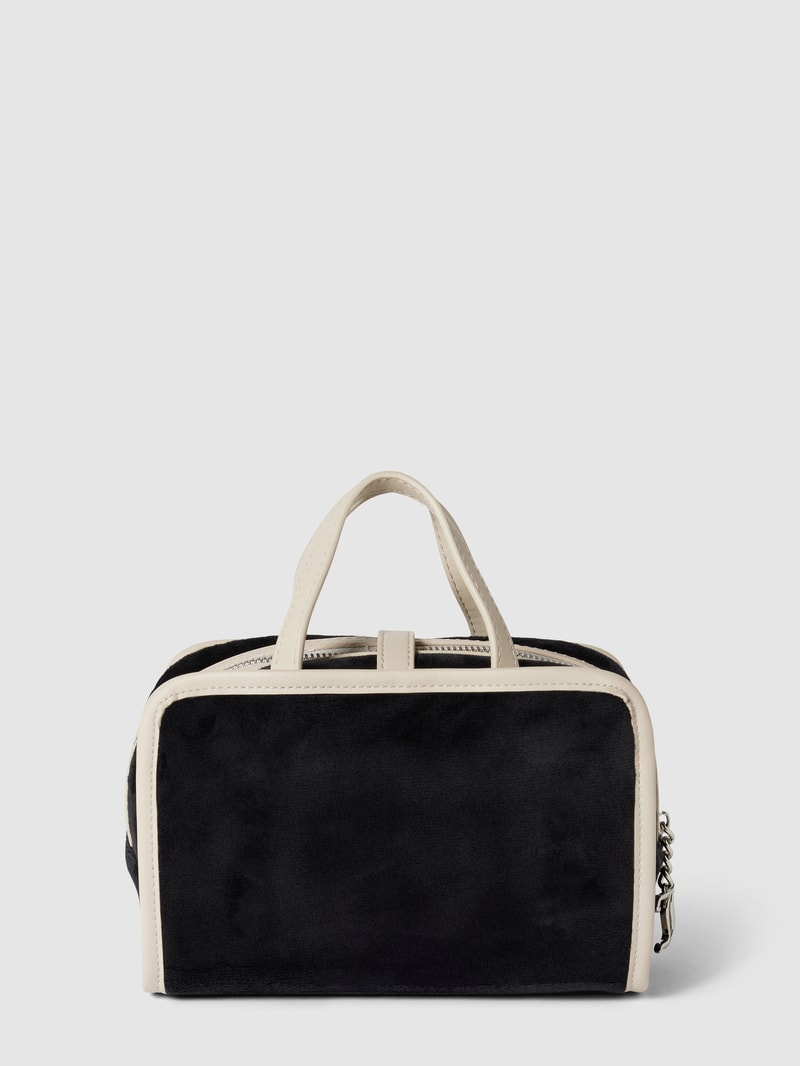 Kosmetiktasche mit Label-Stitching Modell 'IRIS' in schwarz