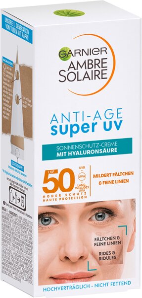 Garnier Ambre Solaire Anti-Age Super UV Sonnenschutz-Creme LSF 50 Sonnencreme