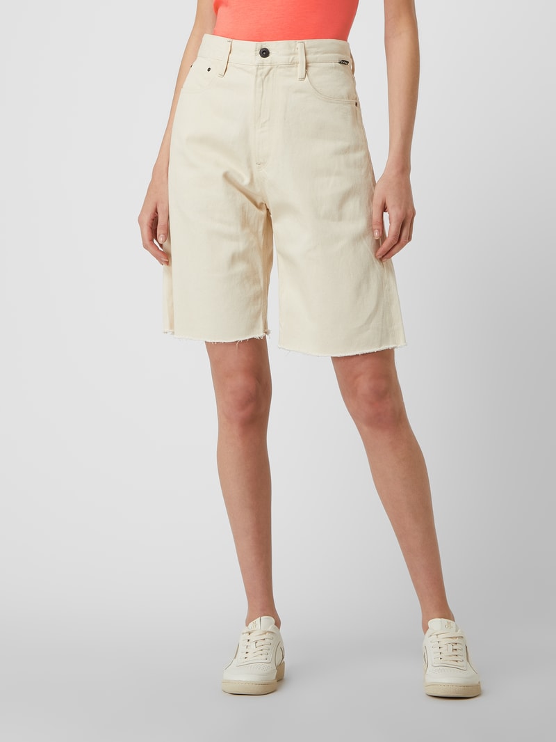 Jeansshorts aus Baumwolle in ecru