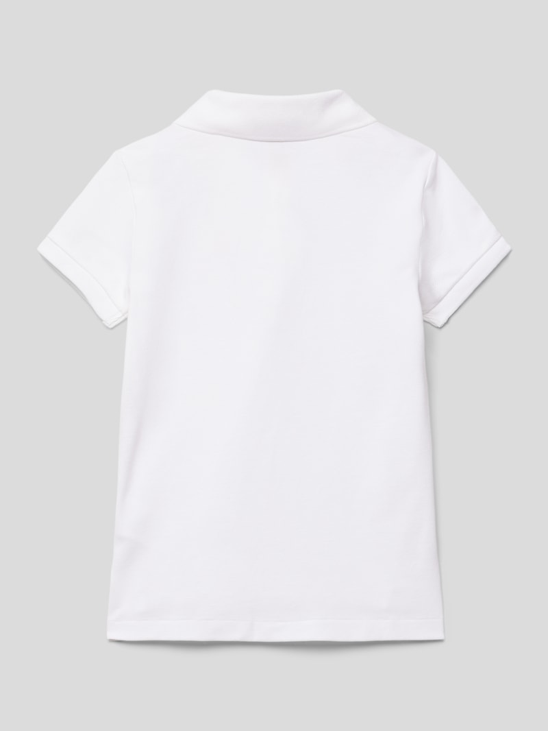 Poloshirt mit Label-Stitching in weiß
