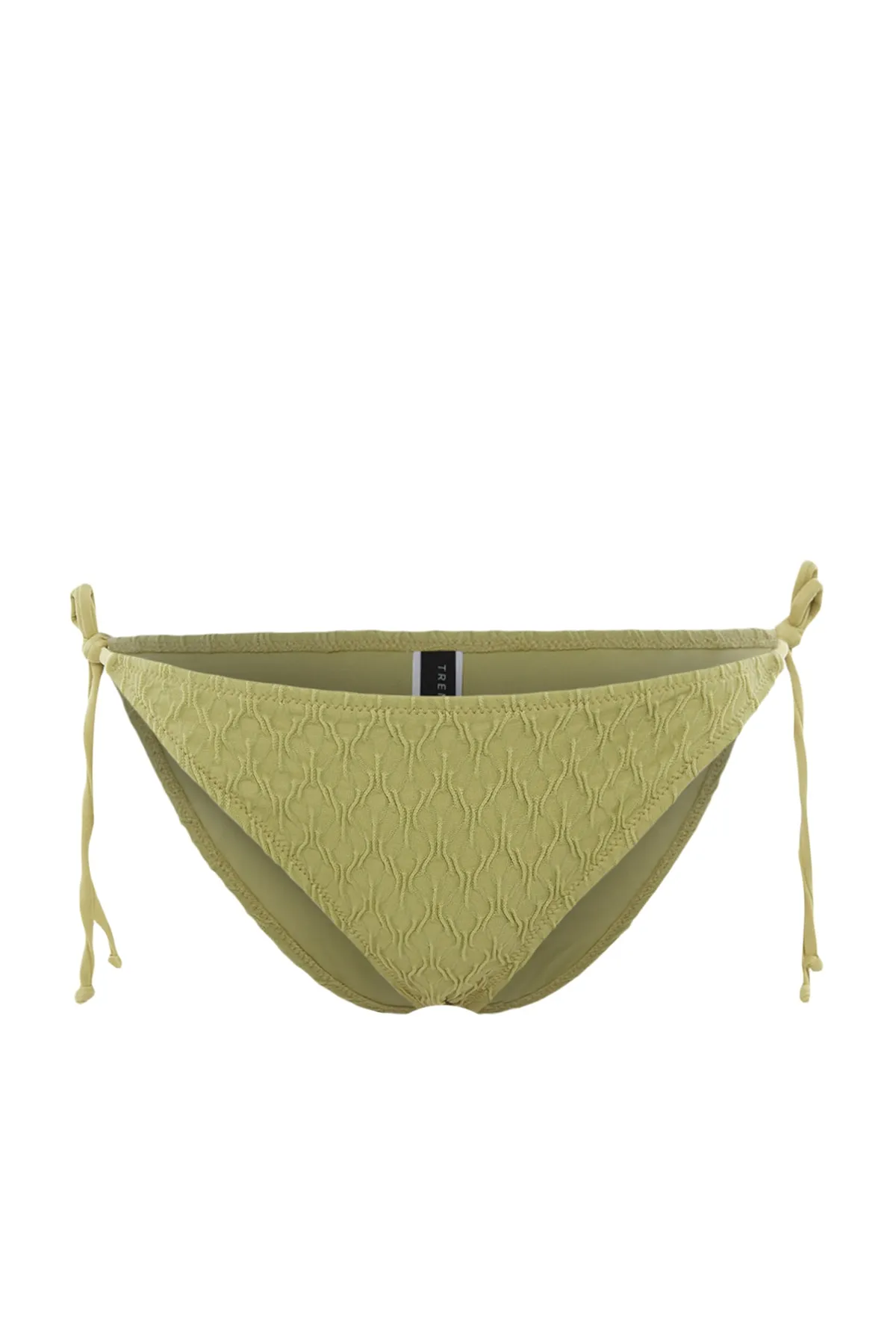 Trendyol Collection  Strukturierte Bikinihose mit normalem Beinausschnitt in Grün zum Binden TBESS23BA00250