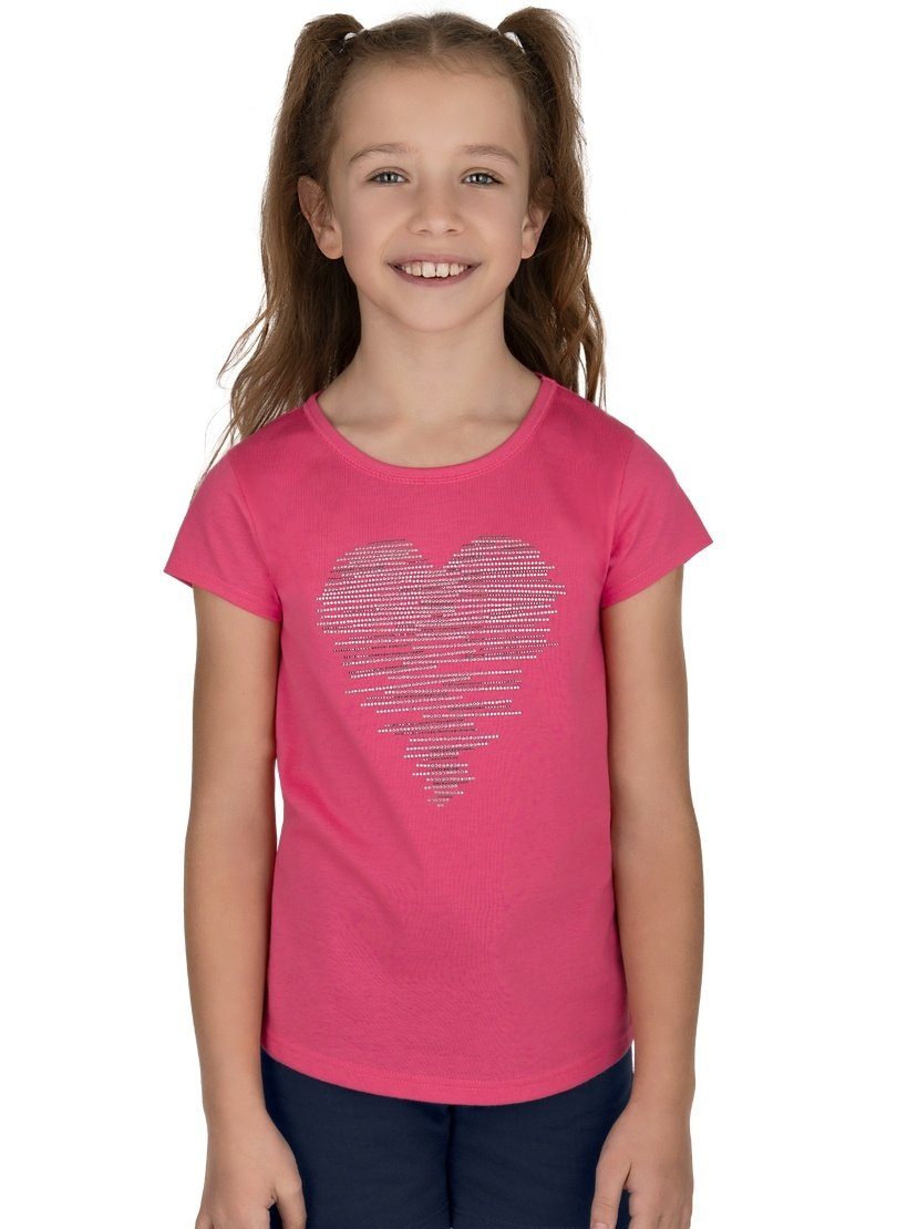 Trigema T-Shirt TRIGEMA T-Shirt mit glitzerndem Herz-Motiv
