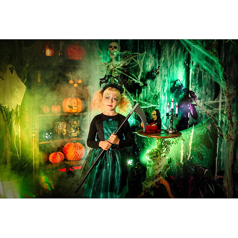 Aå Halloweendrakt 4-6 år, grønn heks
