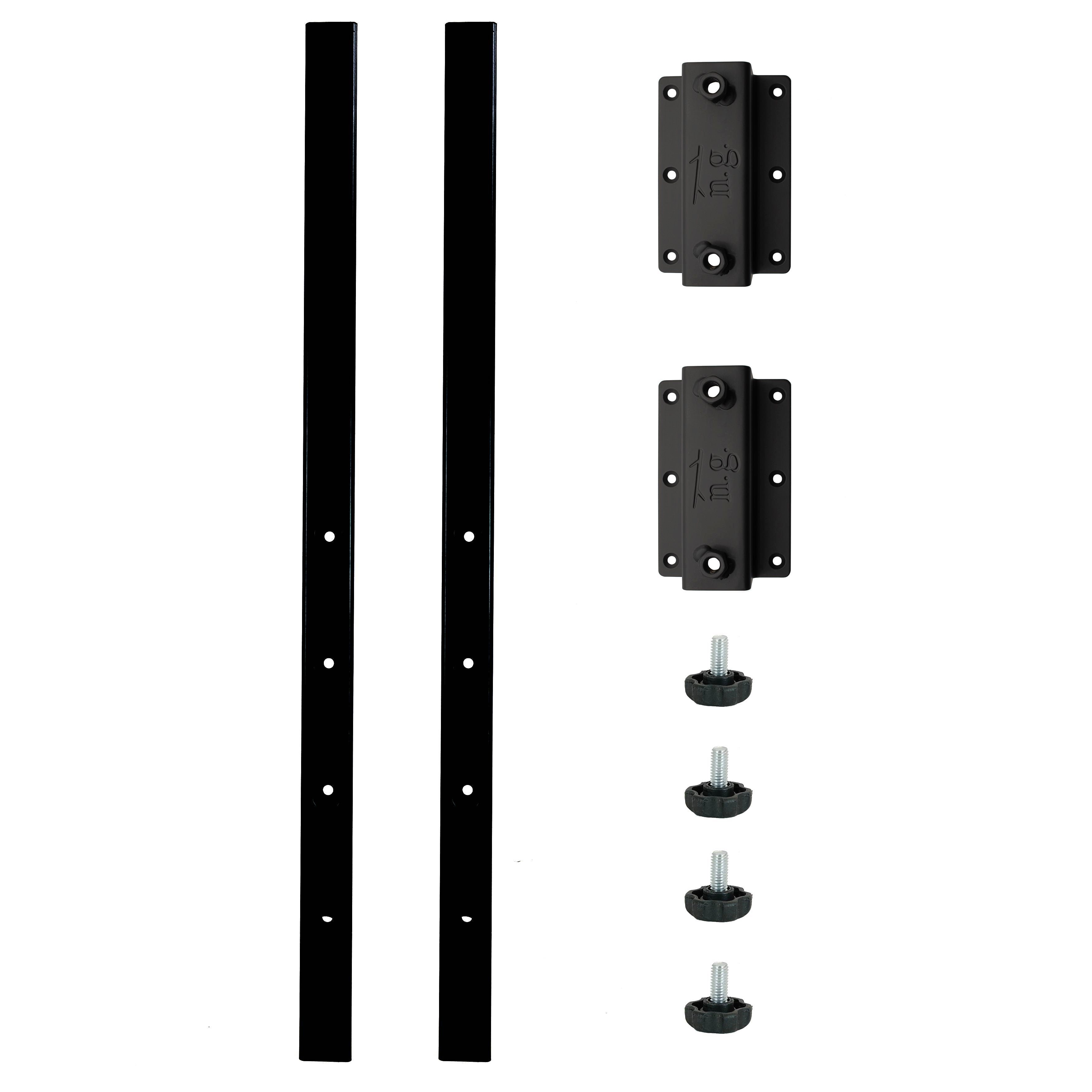 Natural Goods Berlin Ansteckplatte Tischplattenverlängerung, 2St., Ansteckplattenhalter, Tischplattenhalterung, Erweiterungsplattenstütze, 60cm, Schwarz