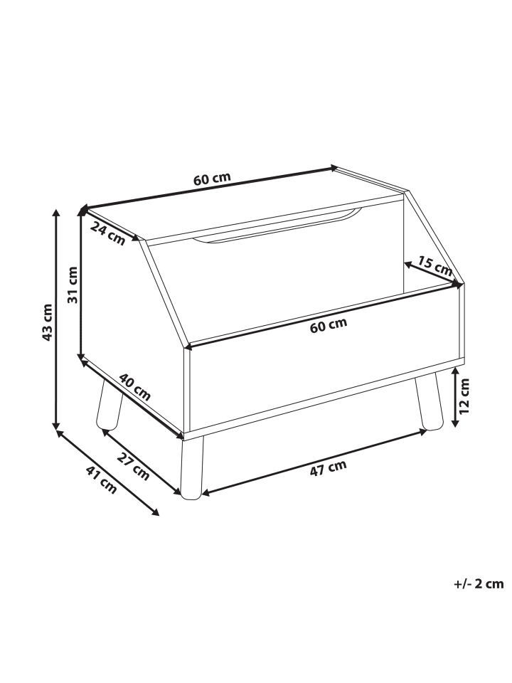 Beliani Sideboard CASPER in Rosa/Weiß/Heller Holzfarbton - (W) 60 x (H) 43 x (L) 41 cm günstig kaufen onesize