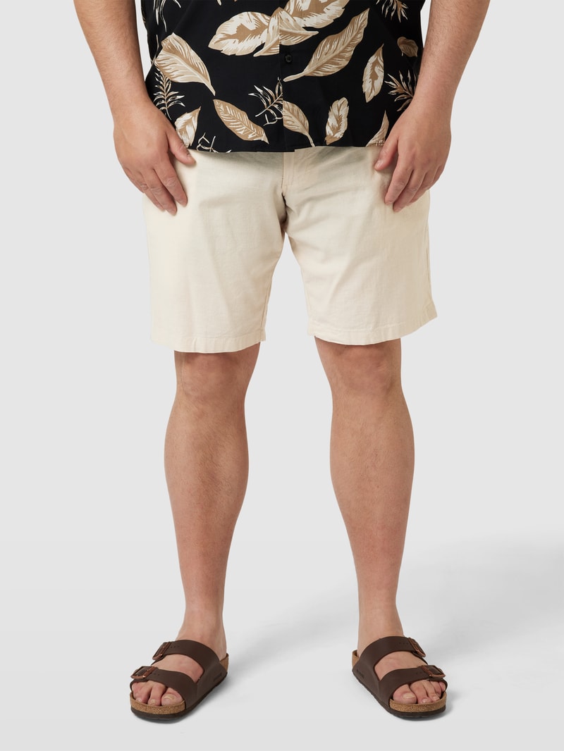 PLUS SIZE RegularFit Shorts mit Leinen Modell 'DAVE' in sand