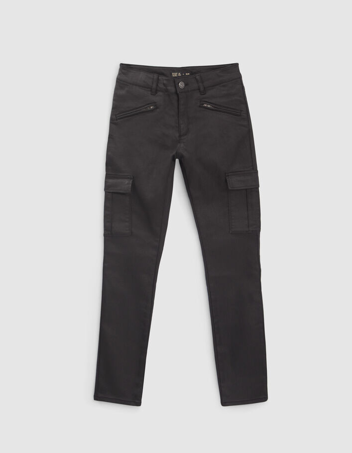 Jean SLIM noir enduit esprit battle fille