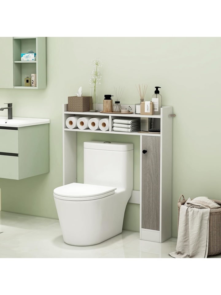 COSTWAY Toilettenschrank Holz in Weiß günstig kaufen onesize
