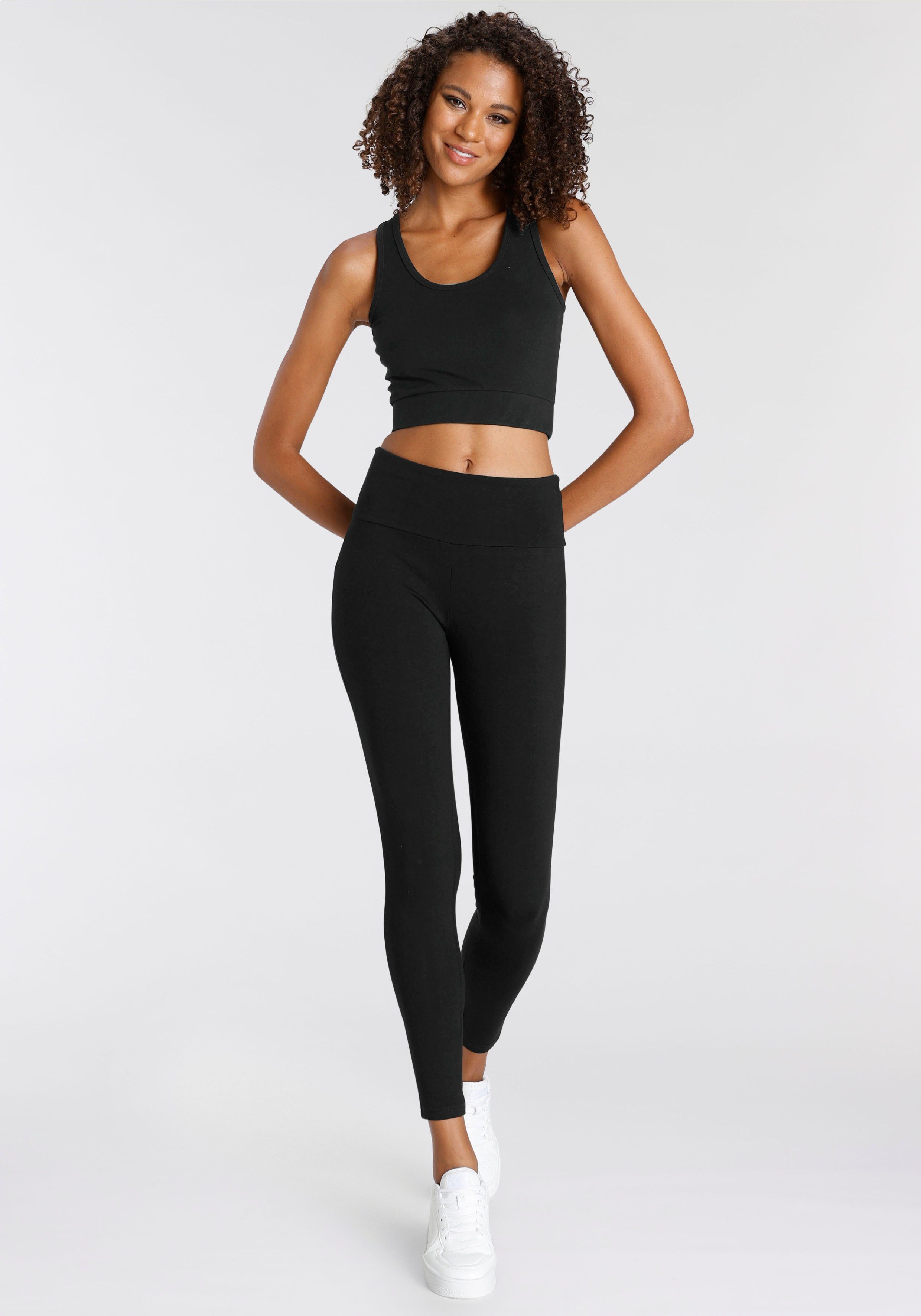 LASCANA ACTIVE Sporttop -Basic-Crop-Top mit breiten Trägern