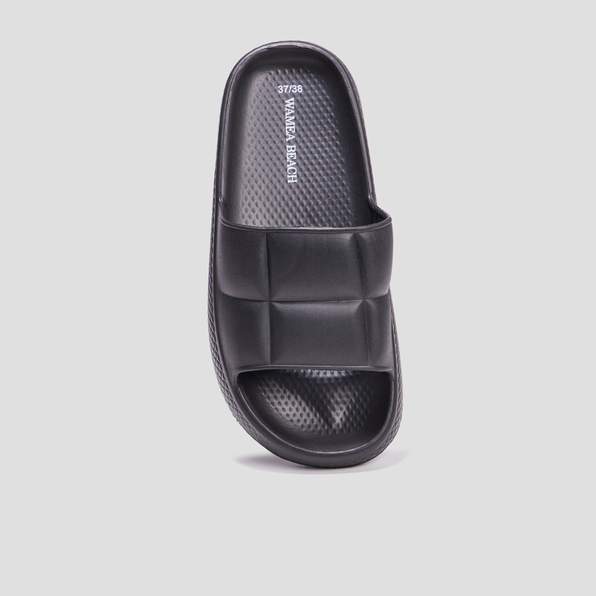 Mules compensées matelassés Wamea Beach noir femme | La Halle