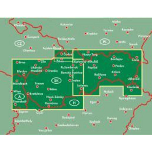 Slowakische Republik 1 : 200 000. Autokarte - Straßenkarte