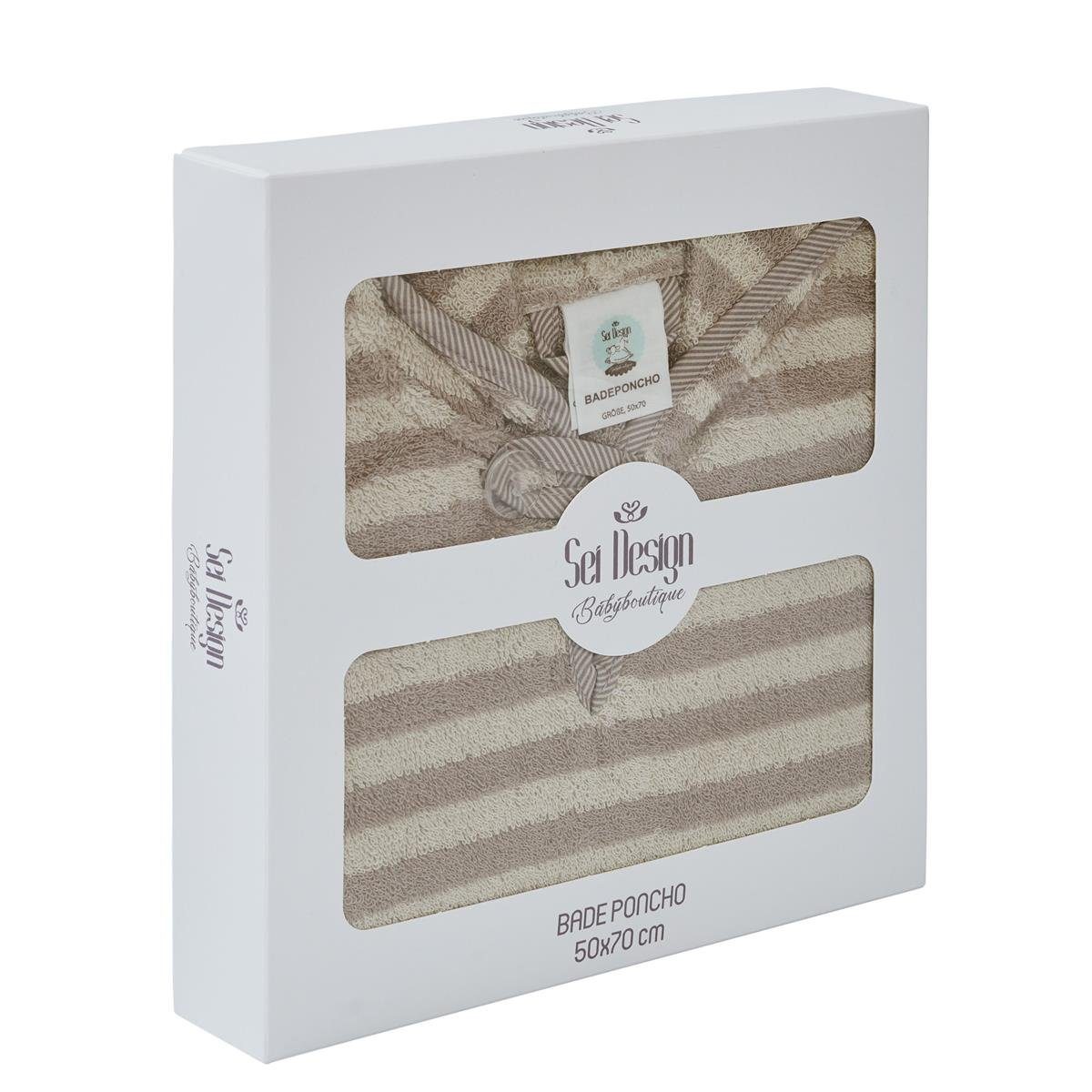 SEI Design Badeponcho Baby Kinder Badeponcho mit Kapuze, Schnittform Länge, Material, Ausstattung, Art Verschluss, Besondere Merkmale