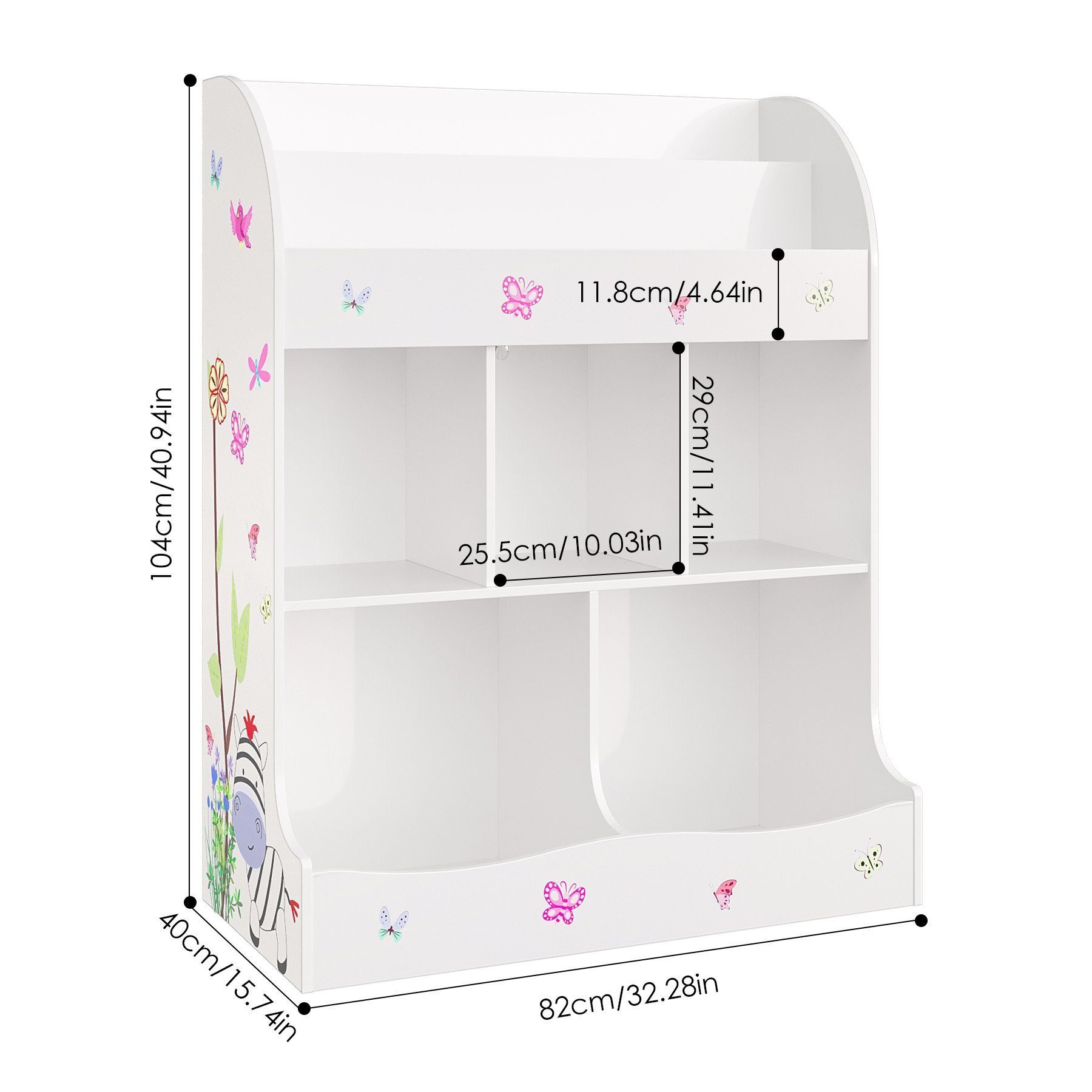 HOMECHO Bücherregal, Kinderregal Spielzeugablage Organizer mit 5 Fächern