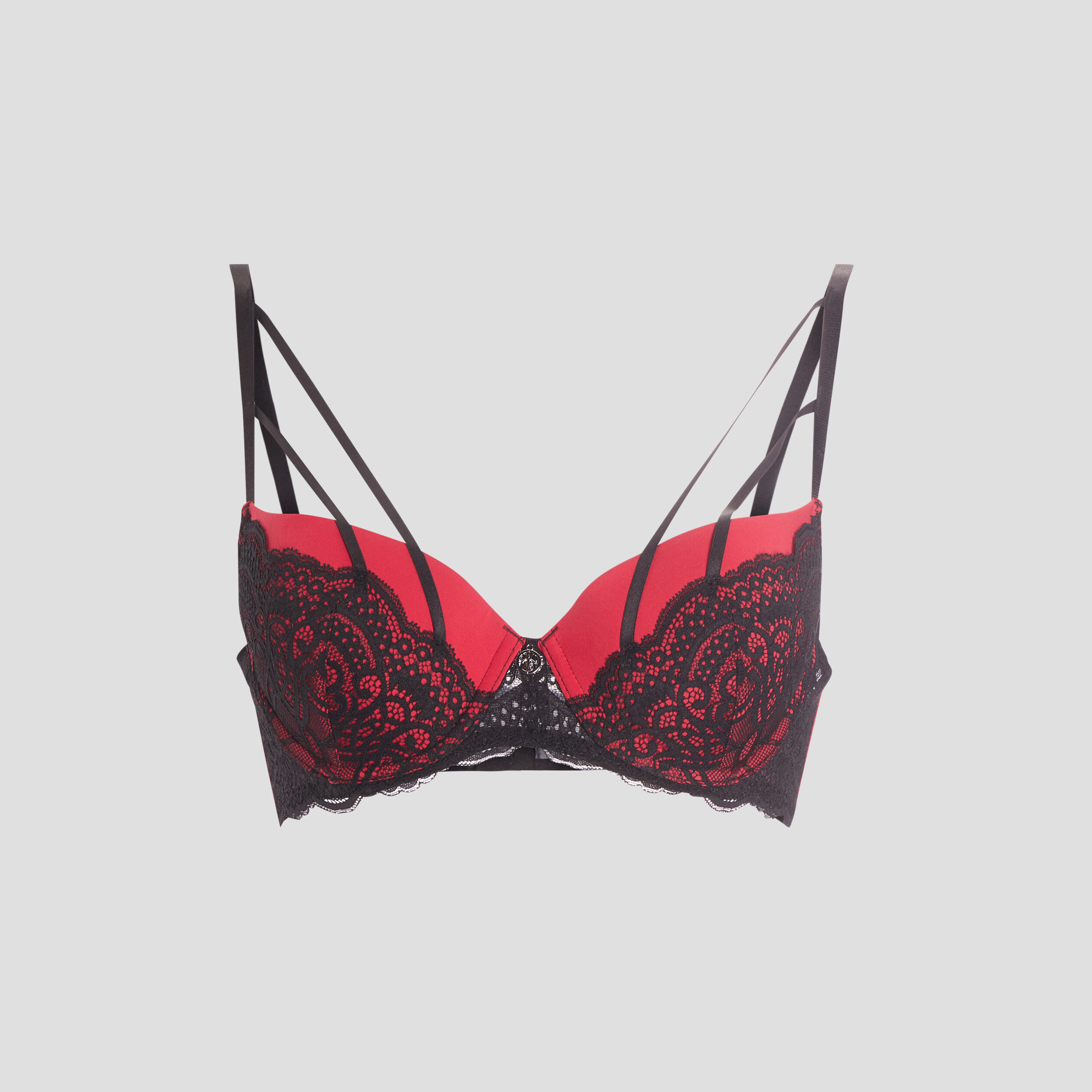 Soutien-gorge corbeille micro dentelle rouge femme | La Halle