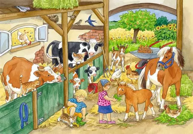 Kinderpuzzle ab 4 Jahren - Fröhliches Landleben - 24 Teile