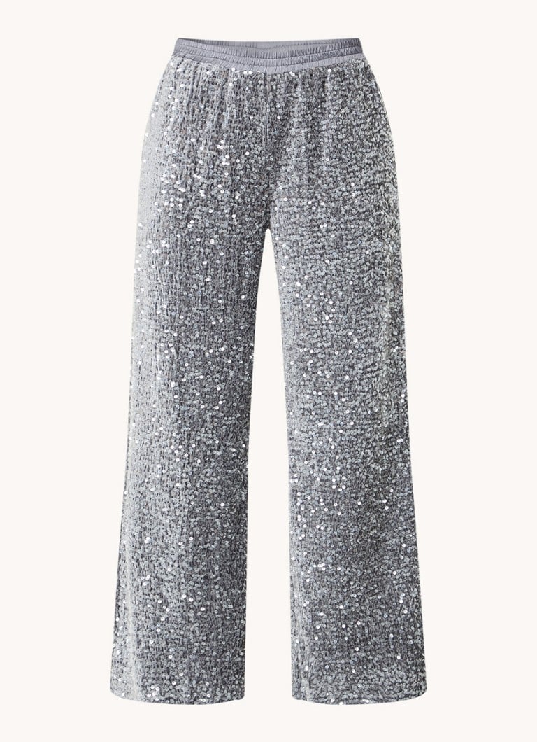 Summum high-waist wide-fit trousers with sequins