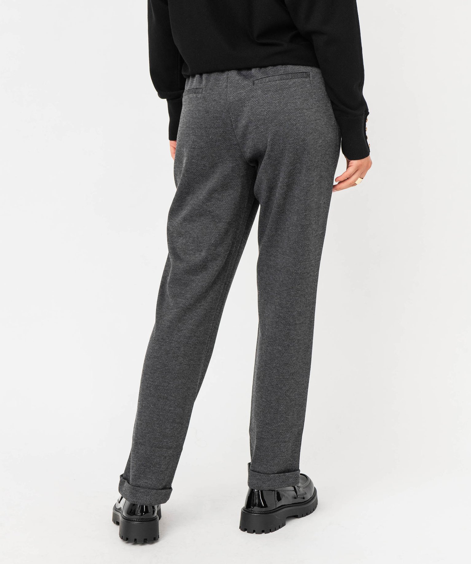 Pantalon en maille extensible à micro motifs femme imprime | GEMO
