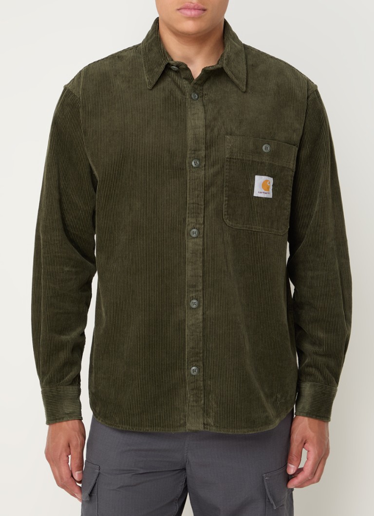Carhartt WIP Flint regular fit kordbársony ing mellzsebekkel