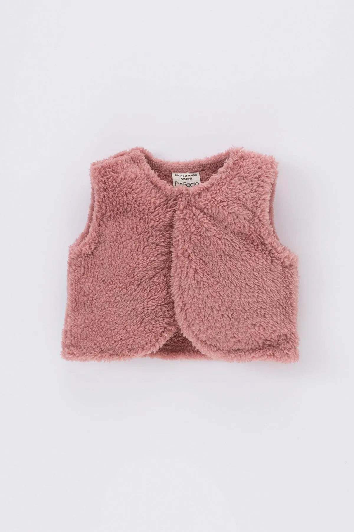 DeFacto  Geblümtes, langärmliges Kleid aus gekämmter Baumwolle für Babys und Mädchen, 2er-Set mit Strickjacke aus Plüsch