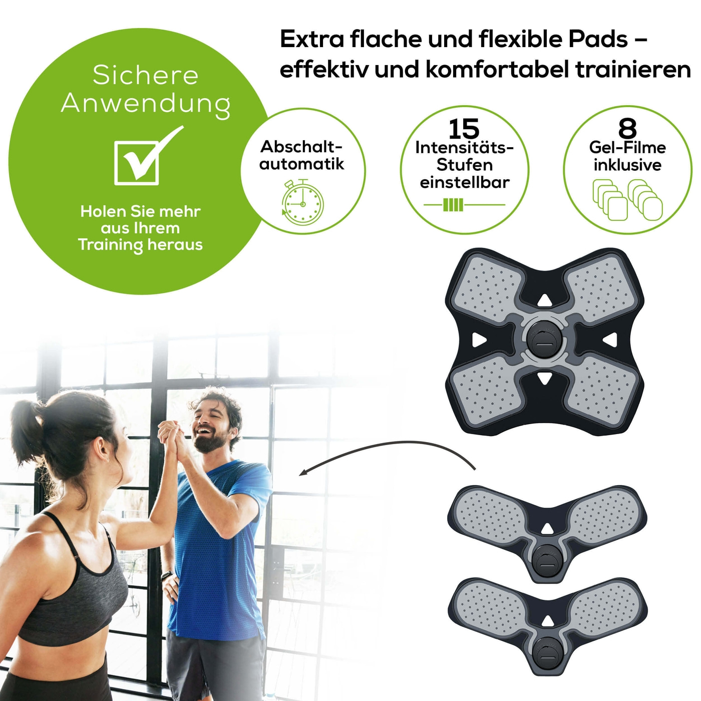 Beurer Muscle Booster EM 22-Muscle Booster mit EMS-Pads für Arme, Beine und den Sixpack