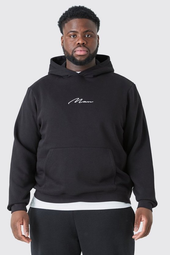 Plus Man Signature Hoodie in Schwarz
