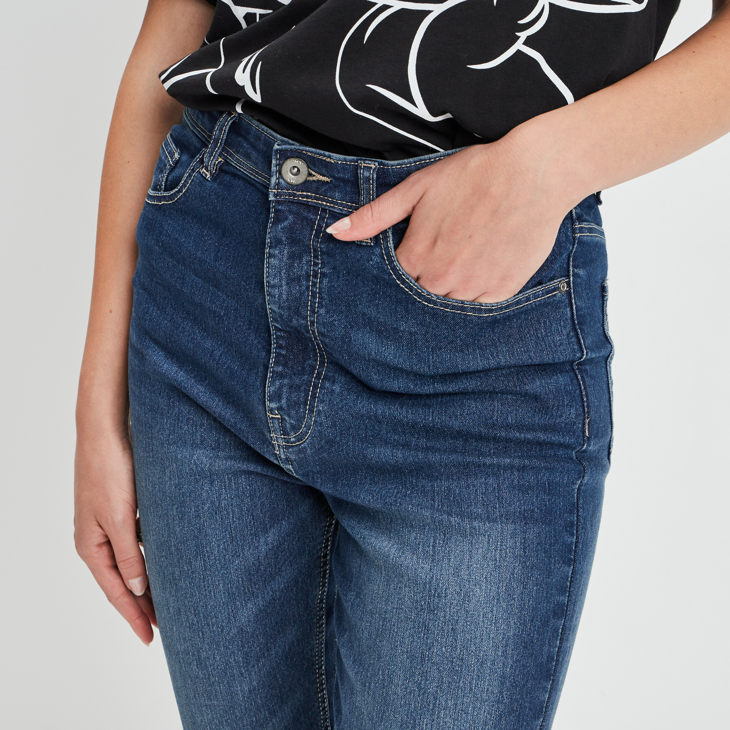 Jeans skinny 7 8ème denim dirty femme | La Halle