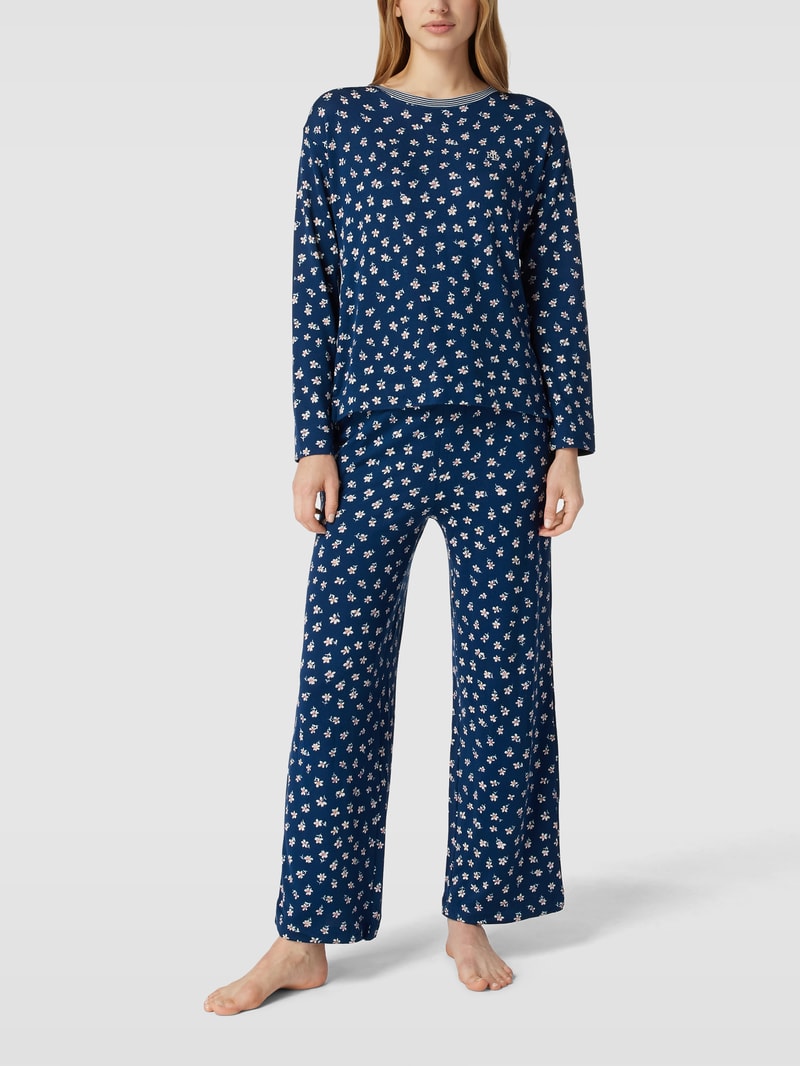 Pyjama mit Streifenmuster in marineblau