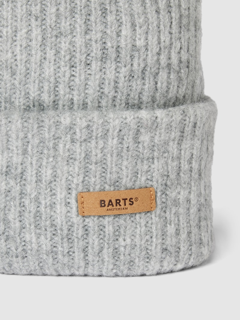 Beanie mit Label-Detail Modell 'Witzia' in silber meliert