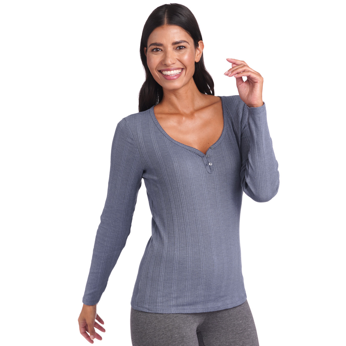 Damen Schlafshirt mit Ajour-Muster