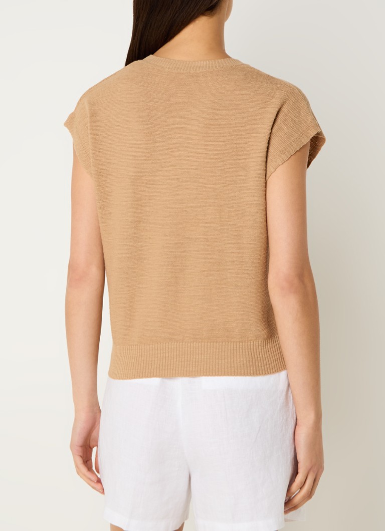 Benetton Fine-knit top in linen blend