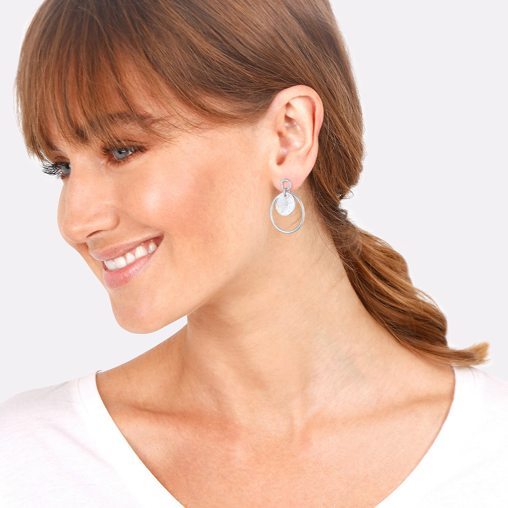 Elli Elli Boucles d'Oreilles Boucles d'oreilles pour femmes Basic rond en argent 925 s Boucles d'oreilles