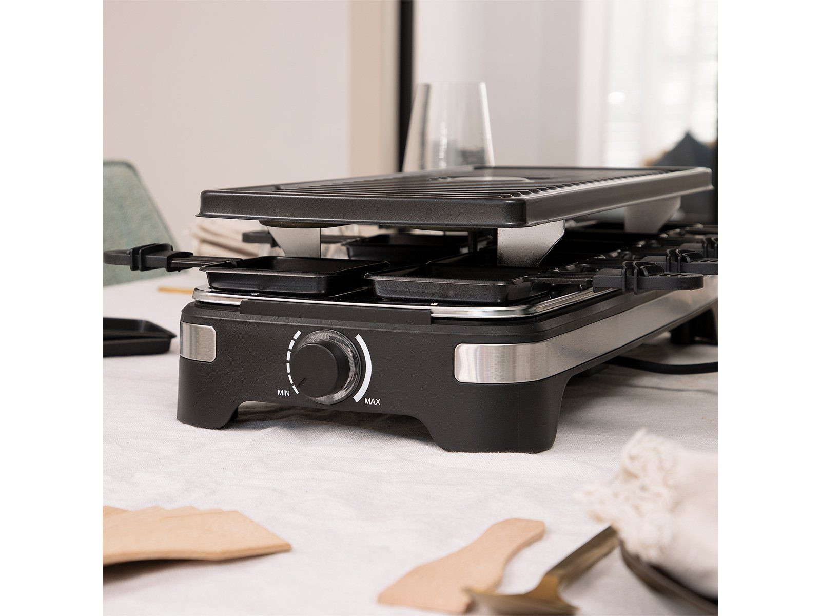 PRINCESS Raclette, Gerät Tischgrill 2-10 Personen geriffelte Grillplatte Camping geeignet