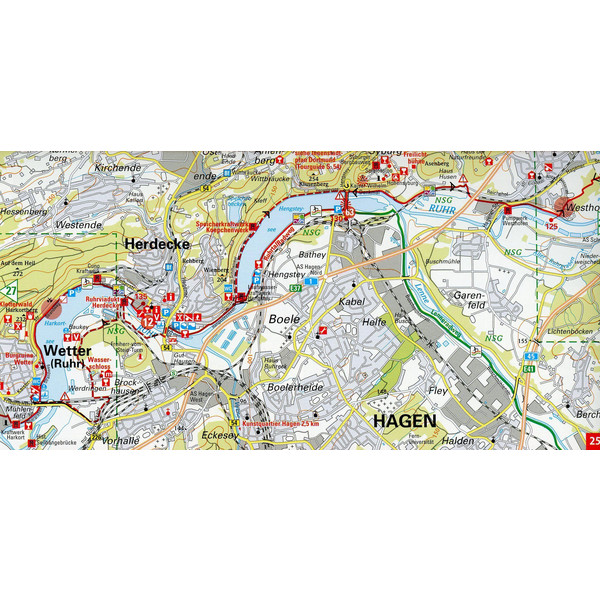 KOMPAKT-SPIRALO BVA RUHRTALRADWEG 1:50.000 - Radwanderführer