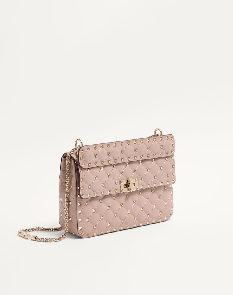 Bolsa média Rockstud Spike em couro napa.