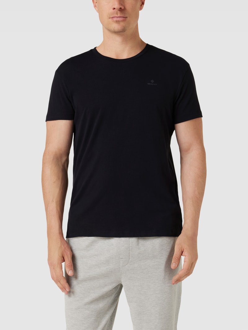 T-Shirt mit Logo-Print im 2er-Pack in schwarz