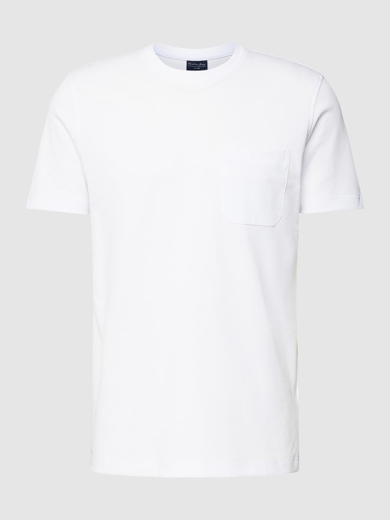 T-Shirt mit Brusttasche in weiß