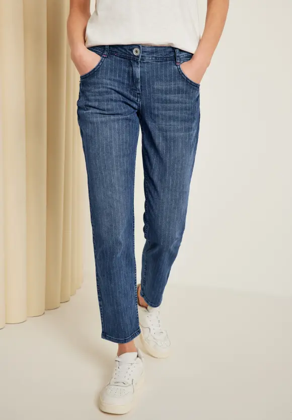 CECIL Loose Fit Jeans mit Streifen