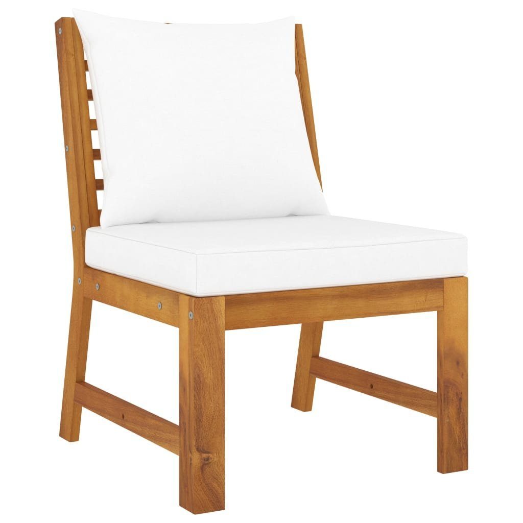 vidaXL Loungesofa 3-tlg. Garten-Lounge-Set mit Creme Kissen Akazie Massivholz, 1 Teile