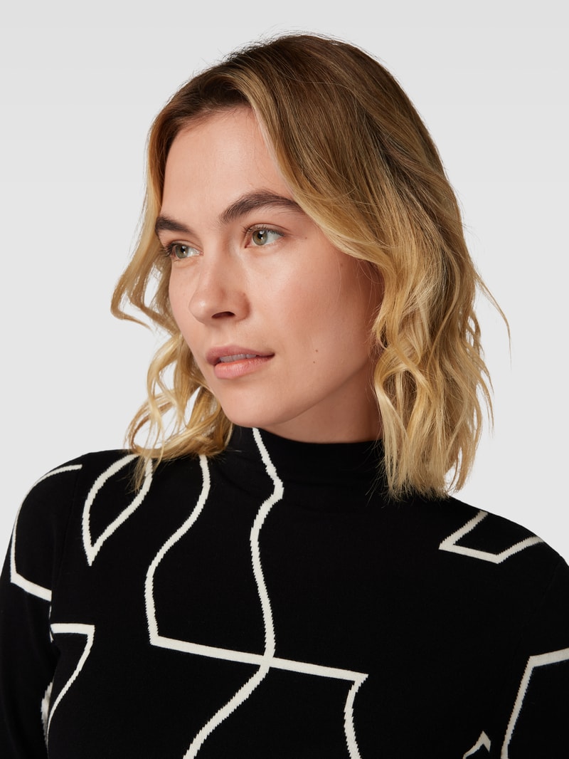 Midikleid mit Turtleneck in schwarz