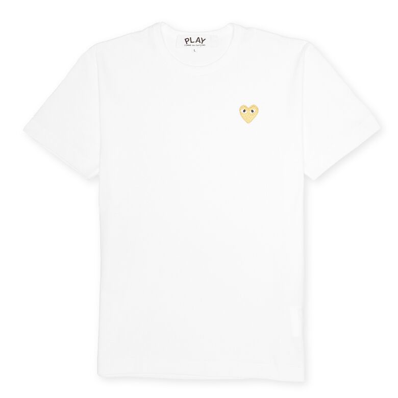 Comme des Garcons Play Gold Heart T-Shirt white