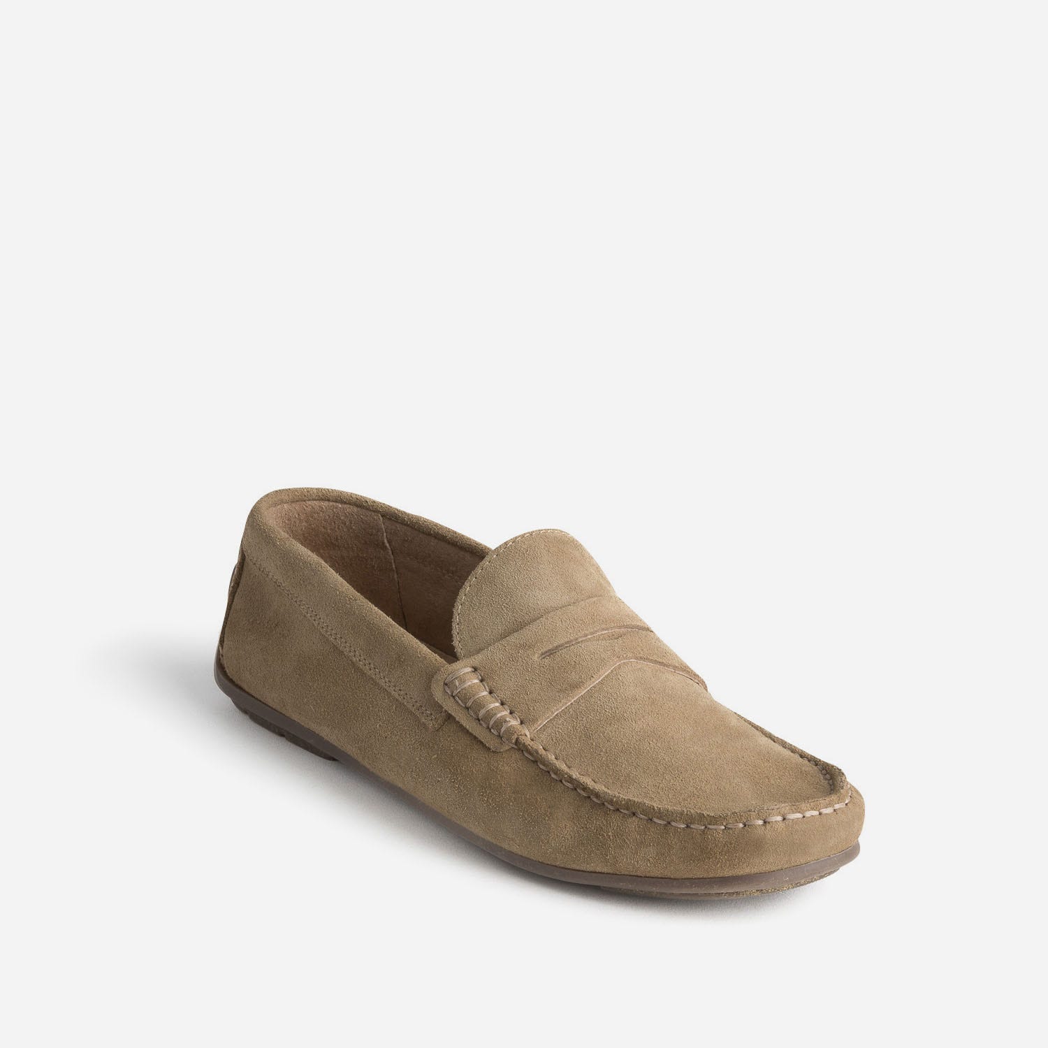 Mocassin beige éco-conçu en cuir velours