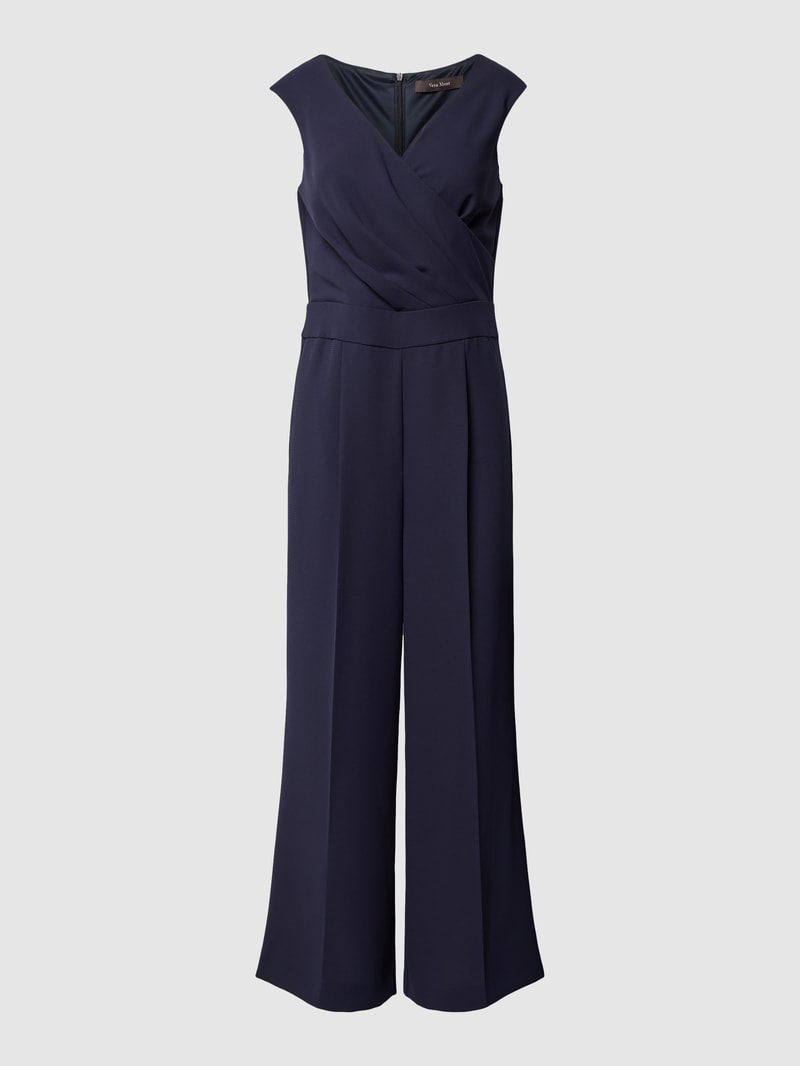 Jumpsuit in Wickel-Optik in dunkelblau