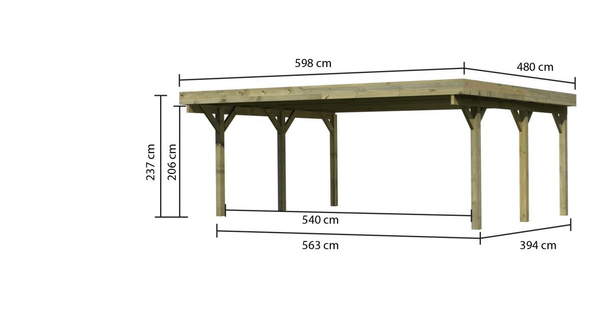 Woodfeeling Doppelcarport Classic 1A