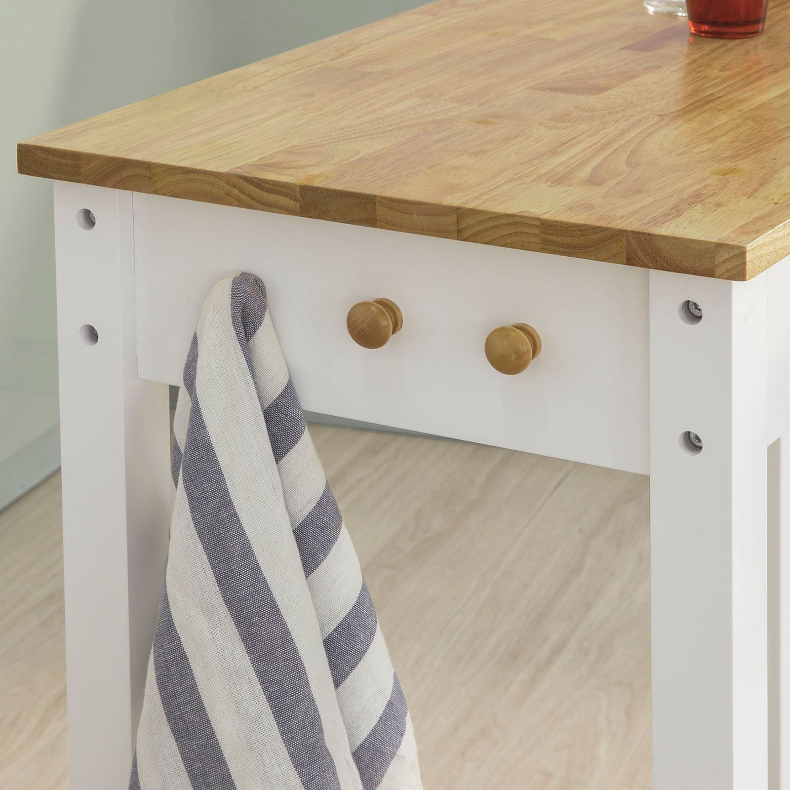 SoBuy Bartisch FWT50, 3-teilig Stehtisch mit 3 Haken Bistrotisch mit 2 Hockern
