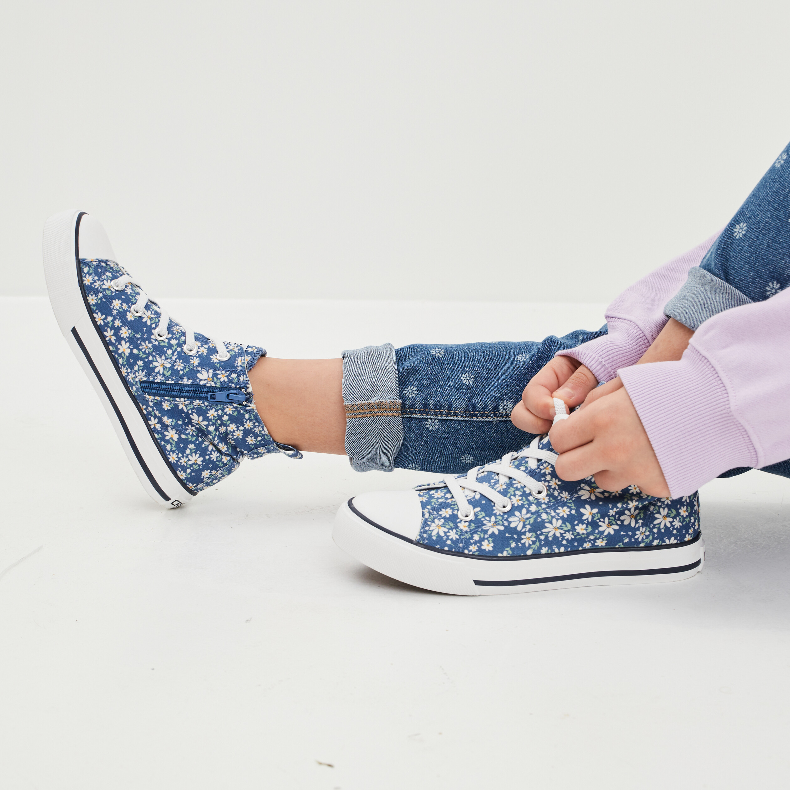 Tennis montantes en toile Creeks bleu fille | La Halle