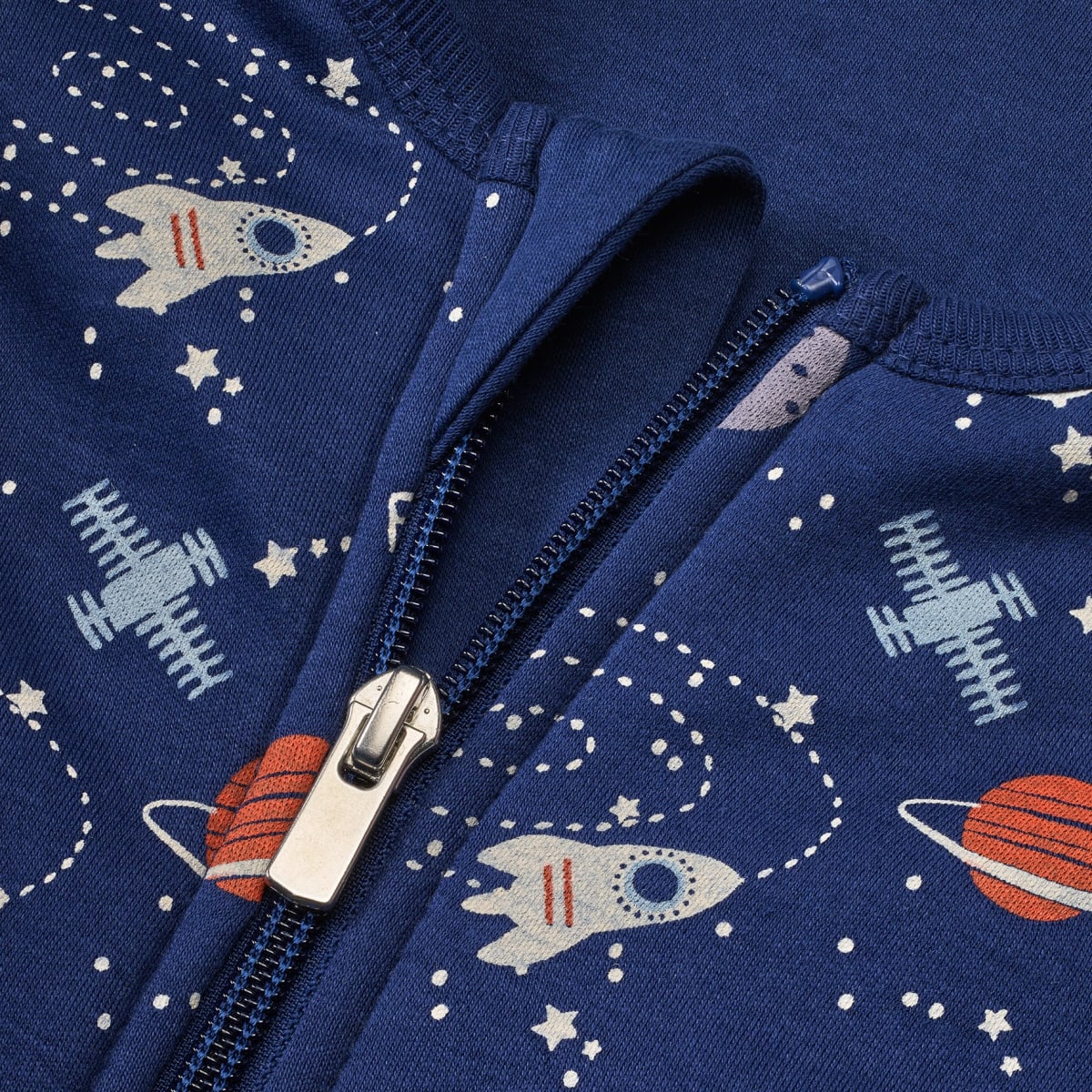 Schlafsack mit Beinen 2 TOG, mit Weltraum-Muster, blau, 100 cm, 1 St