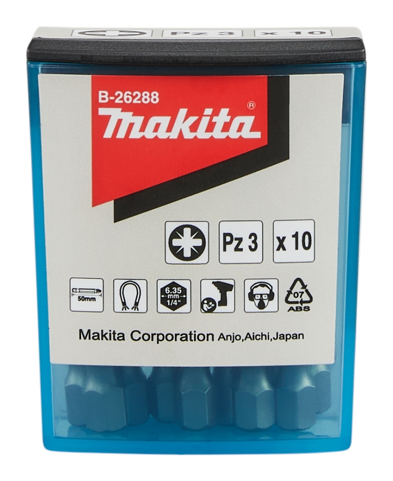 Șurubelniță Makita Accessories B-26288 PZ3 x 50 mm, 10 bucăți